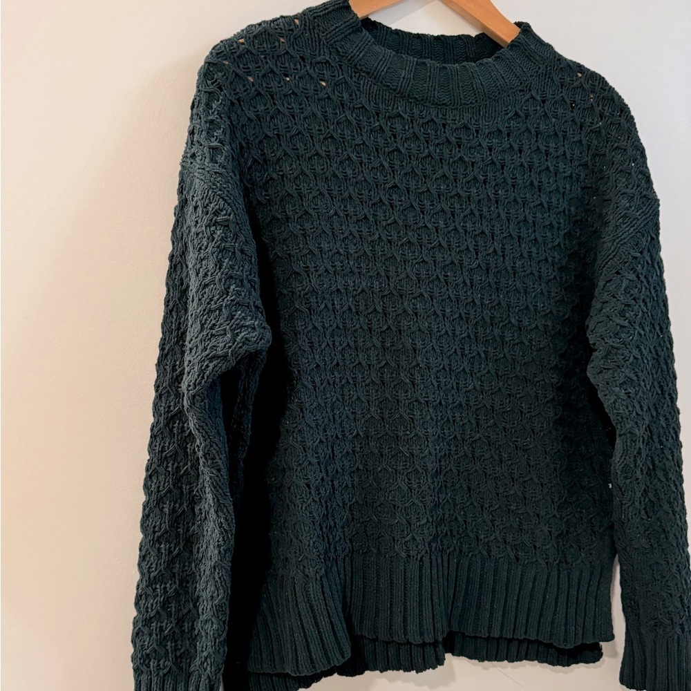 A New Day Green Cable Knit Long Sleeved Sweater Green Small - Picture 4 of 7